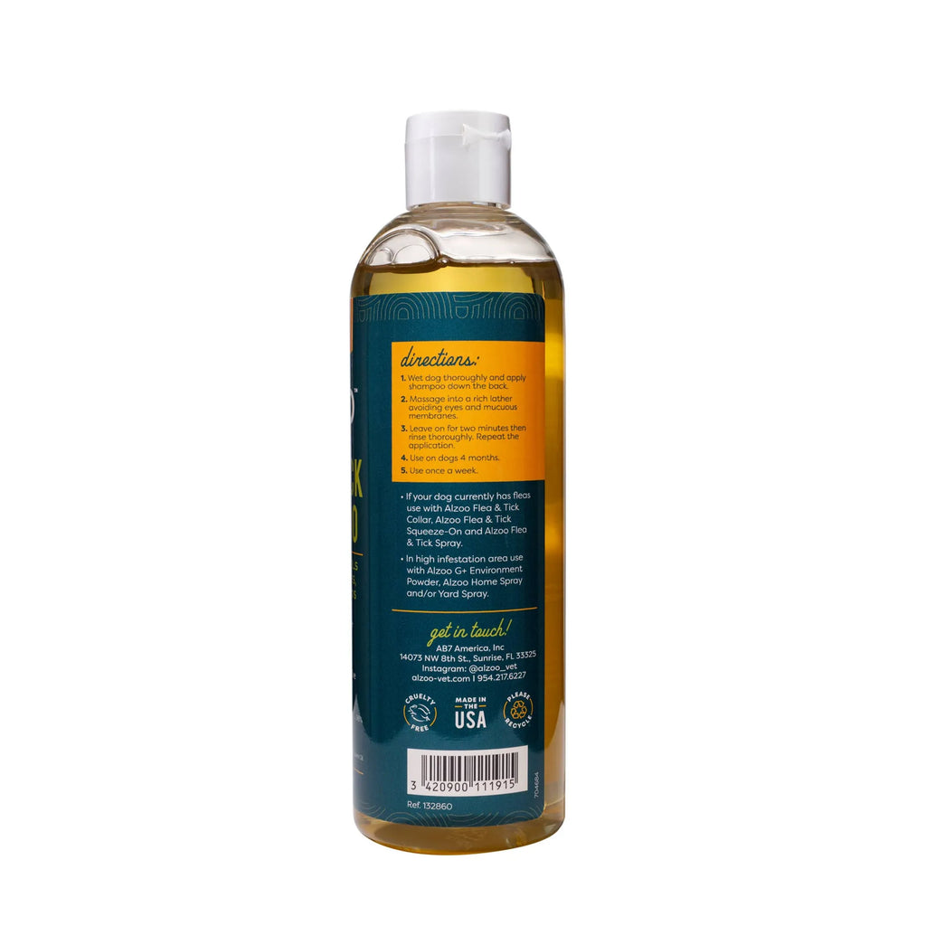 Bottle of shampoo with label on a white background