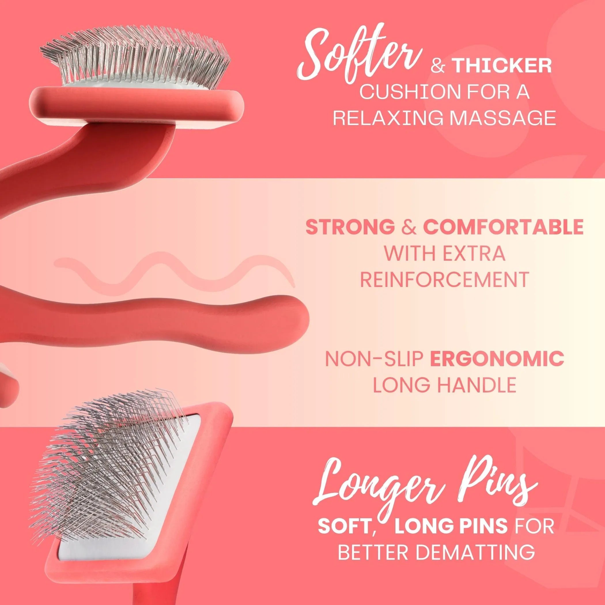 Massage tool with text highlighting features on a pink background