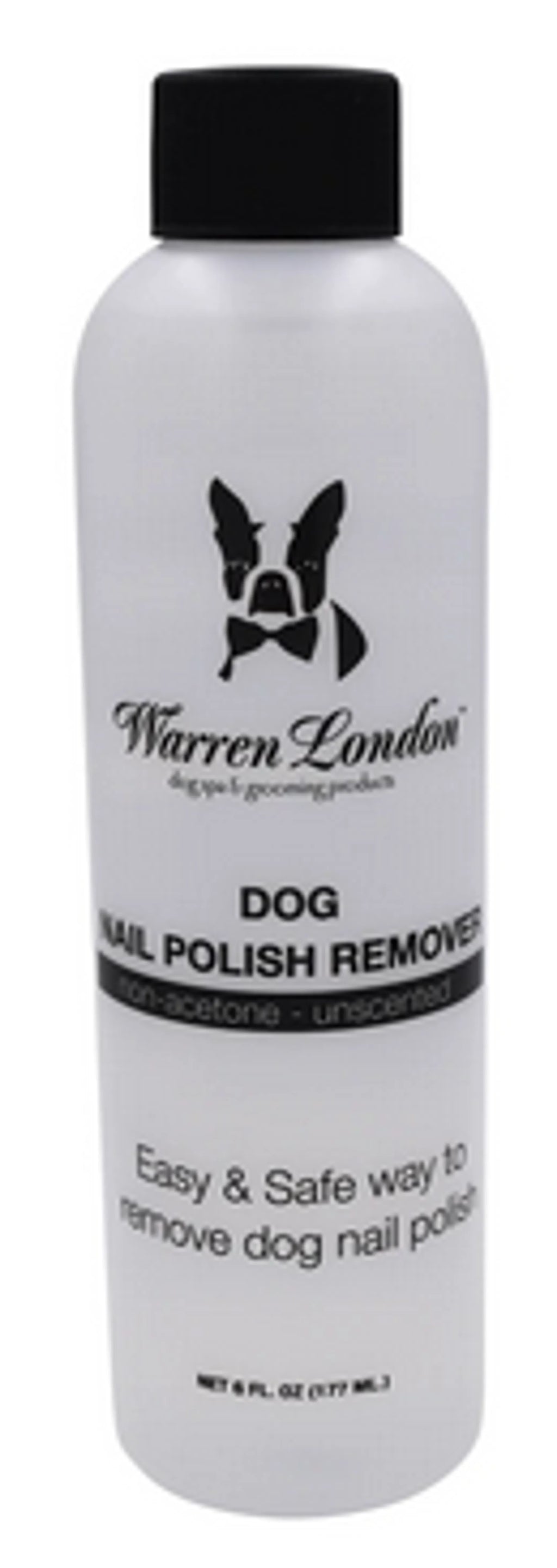 Warren London dog nail polish remover bottle on a white background