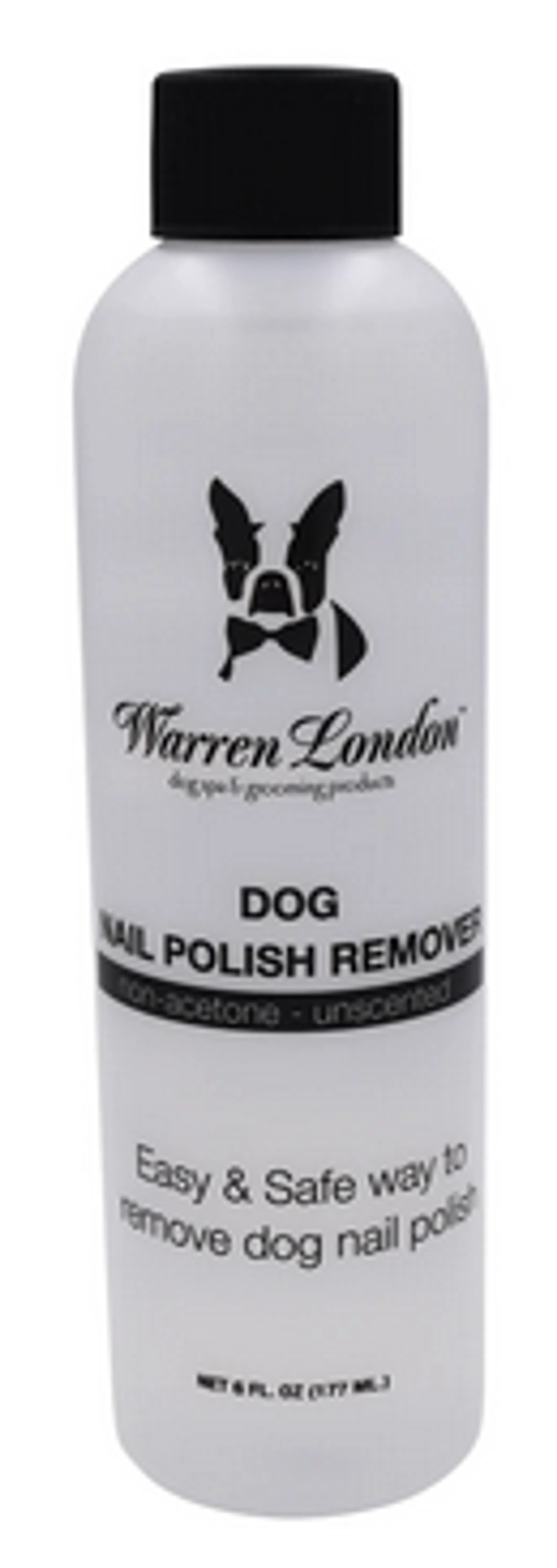 Warren London dog nail polish remover bottle on a white background